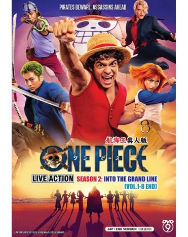 JAP DRAMA : ONE PIECE LIVE ACTION 航海王真人版 SEASON 2 ： INTO THE GRAND LINE VOL.1-8 END